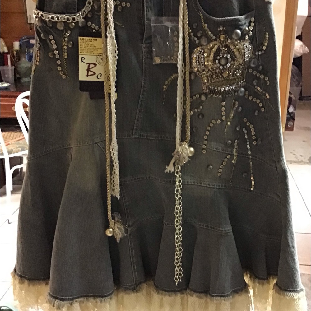 Italian designer denim skirt